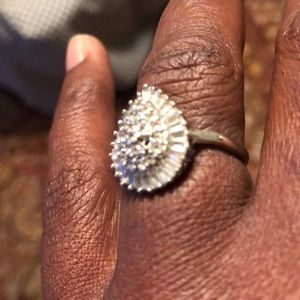 Beautiful silver diamond wedding ring